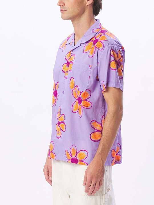 Obey Men's Shirt Cotton Digital Lavender