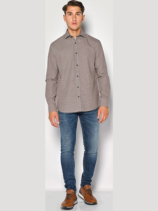 Long-sleeved Cotton Shirt Bordeaux