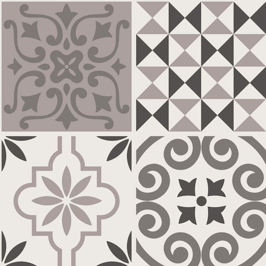 Dekorativer Aufkleber Kacheln Cover Brown 3Stück 20x20cm Ango