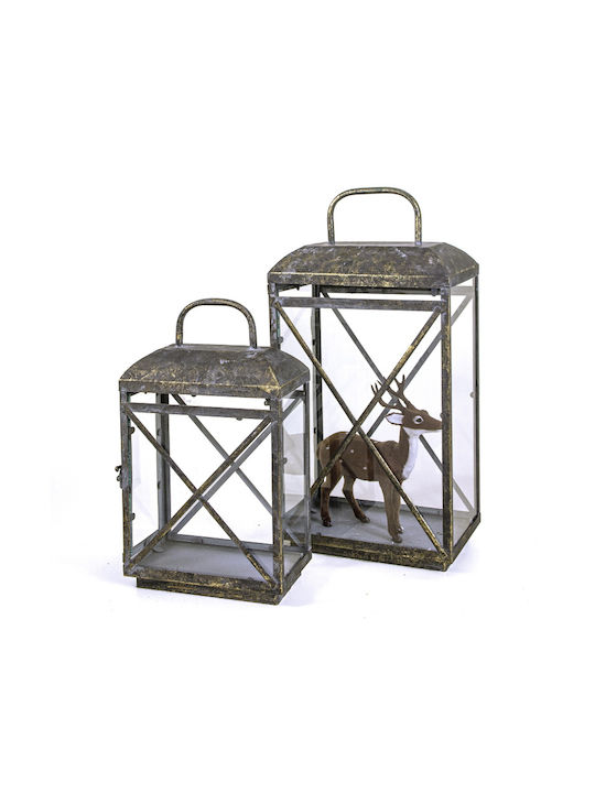 Agiovlasitishome Metallic Lantern Gold 27x17x53cm