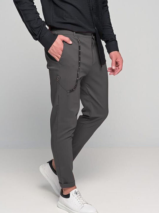 Kowalski Trousers Chino Elastic in Regular Fit Anthracite