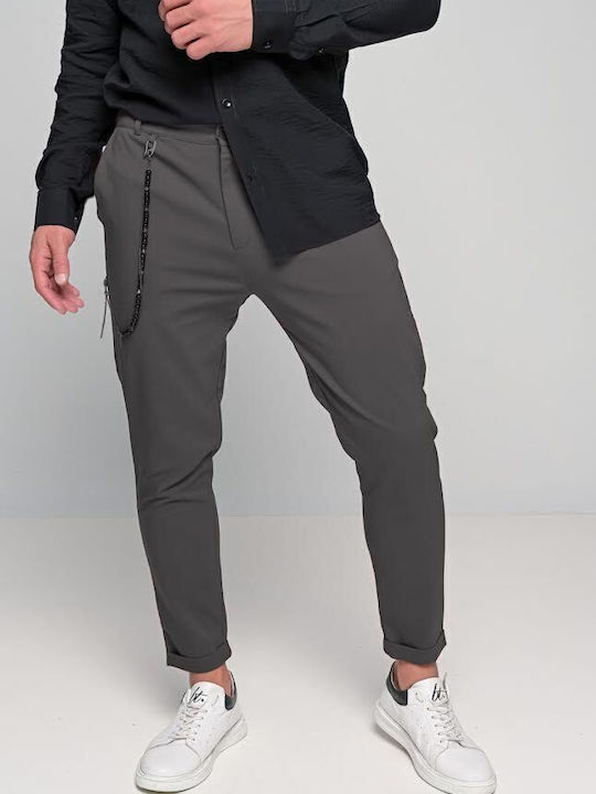 Kowalski Trousers Chino Elastic in Regular Fit Anthracite