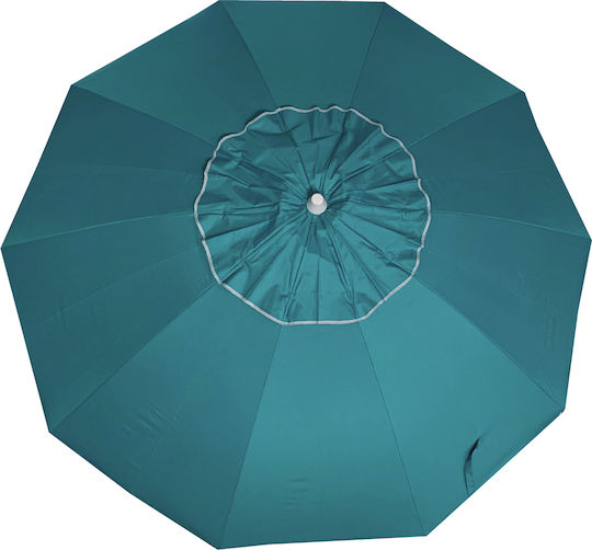 Solart Folding Beach Umbrella Diameter 2m with UV Protection and Air Vent Petrol