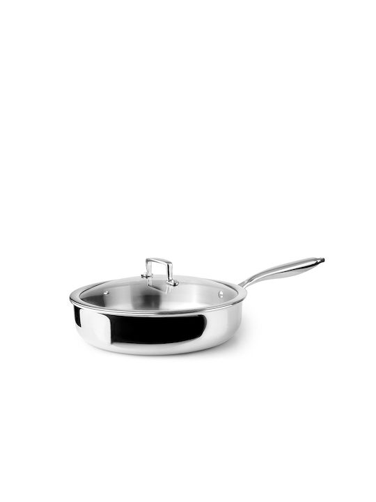Ibili Tigaie Triply Natural Din Oțel Inoxidabil Cu Capac 24cm