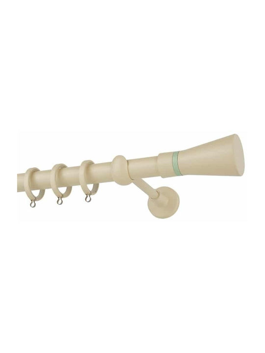 Zogometal Metalic Galerie pentru perdele Color More Mat Collection Simplu Φ25mm 240buc Ivory / Natural