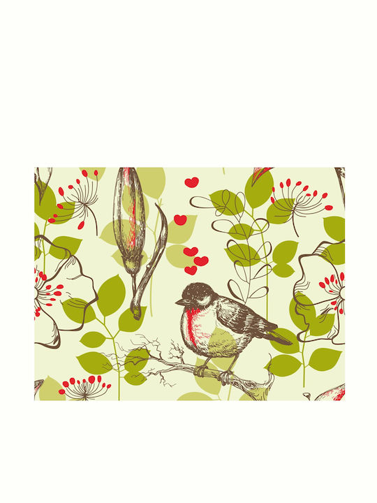 Fototapet de Perete Bird Lilies Vintage Pattern 350x270 Tesatura