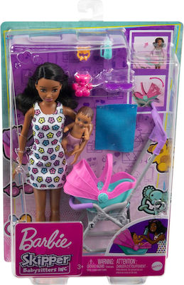 Barbie Skipper Κούκλα για 3+ Ετών Skipper και Μωρό με Καρότσι