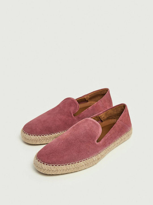 Hackett Suede Ανδρικές Εσπαντρίγιες σε Ροζ Χρώμα