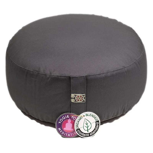 Set de meditație pernă rotundă cu cărbune + pernă Zabuton neagră
