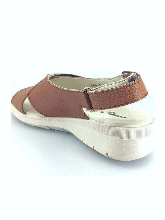 Damenplattformen Tabac Braun