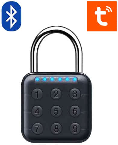 Artion Systems Stahl Vorhängeschloss Messing Bluetooth 10mm Black 1Stück