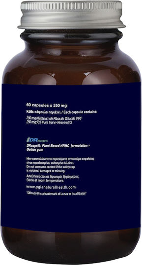 Ygia NAD + 300 mg (NR) Resveratrol 98% Ειδικό Συμπλήρωμα Διατροφής 60 φυτικές κάψουλες