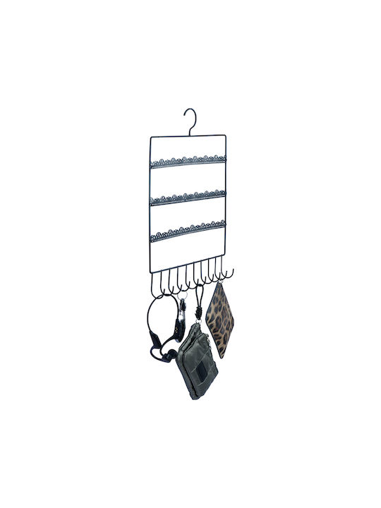 Uncle George Antique Wall Hanger Metal 10 Hooks Black