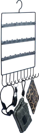 Uncle George Antike Wandhalterung Metall 10 Haken Schwarze 27x3.5cm