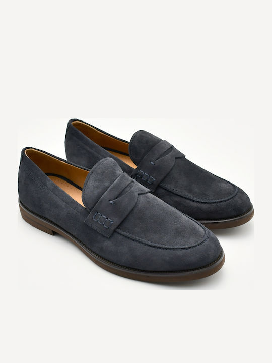 Δερμάτινα Ανδρικά Loafers σε Μπλε Χρώμα
