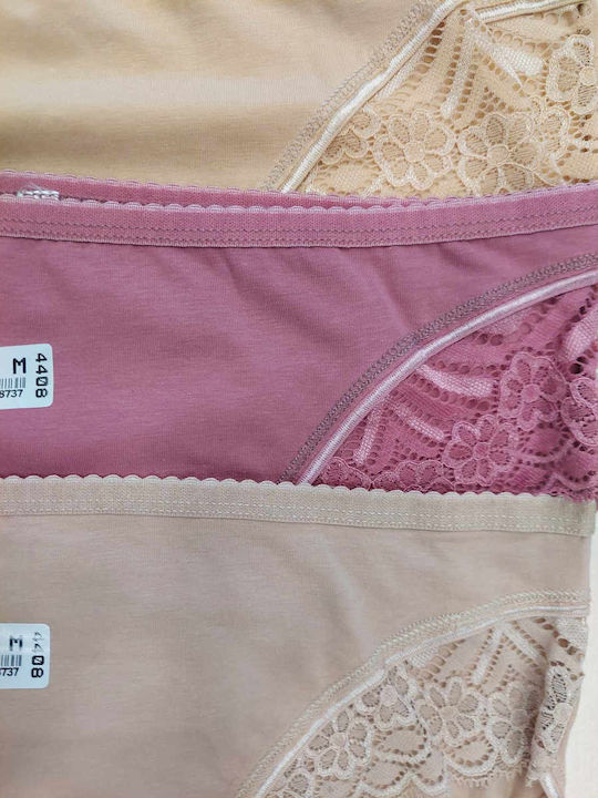 Βαμβακερά Γυναικεία Slip 3Pack Ροζ