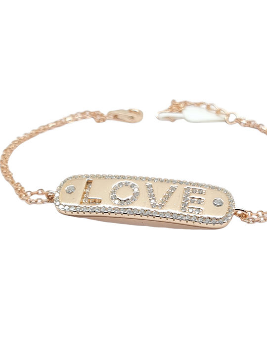 Gold plated silver bracelet LOVE 925º (code FC004892)