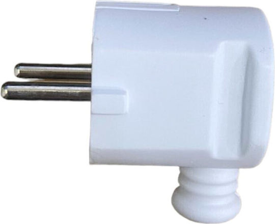 Priză electrică Masculin Schuko Colțar Alb