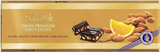 Lindt Chocolate Dark with Orange & Almonds with 49% Cocoa 300gr