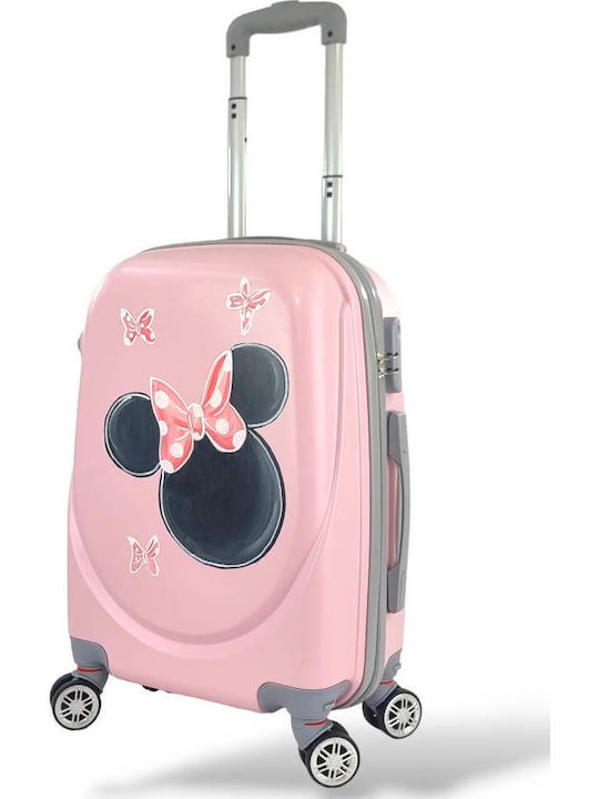 Playbags Παιδική Βαλίτσα Ταξιδίου Καμπίνας Σκληρή Ροζ με 4 Ρόδες Ύψους 55εκ.