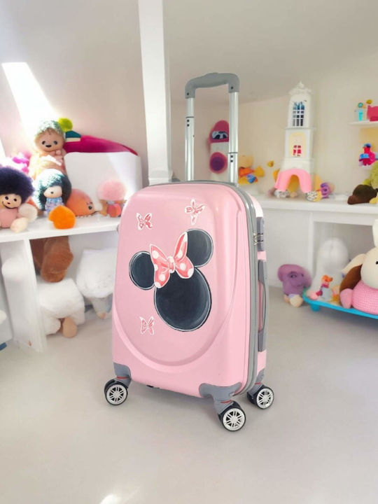 Playbags Παιδική Βαλίτσα Ταξιδίου Καμπίνας Σκληρή Ροζ με 4 Ρόδες Ύψους 55εκ.