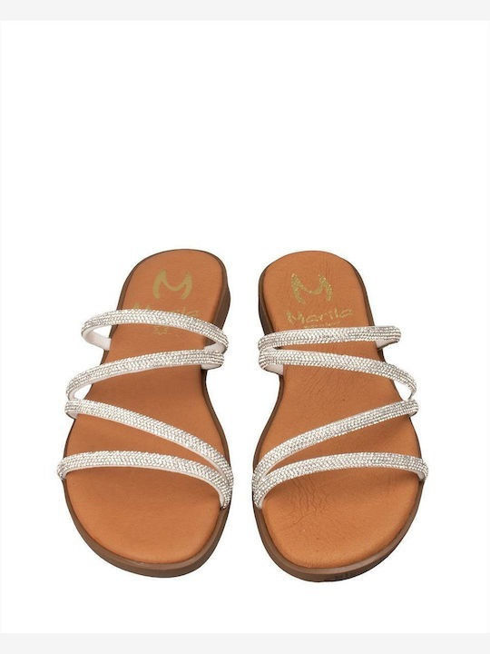 Marila Footwear Piele Sandale dama în Argint Culoare