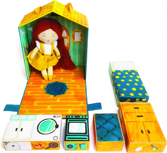 Svoora Păpușă de pânză cu Dollhouse pentru 3+ ani+ Ani 20cm.