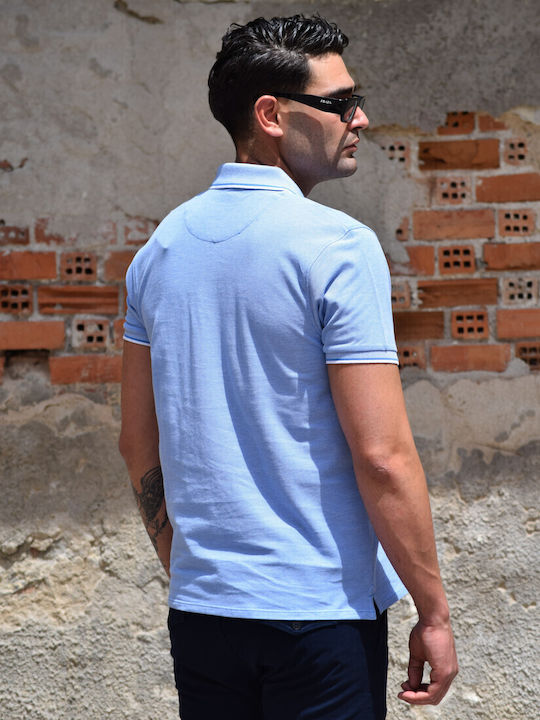 Polo Bluse Hellblau