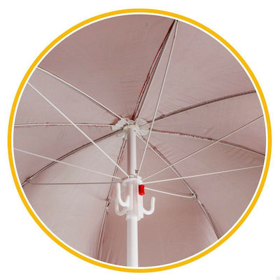 Foldable Beach Umbrella Diameter 2m with UV Protection Red