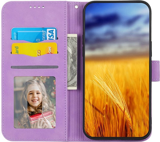 Dierfeng Book Δερματίνης / Σιλικόνης / Πλαστικό Μωβ (Galaxy M15)