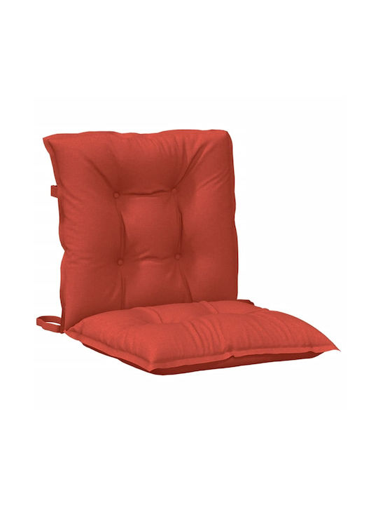 vidaXL Garden Chair Cushions with Backrest Red 4 Pieces 50x100cm