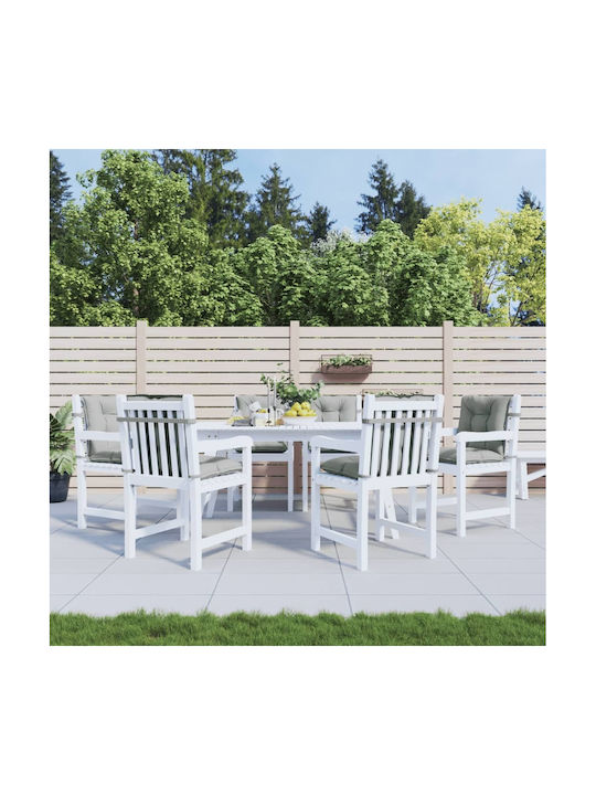 vidaXL Garden Chair Cushion With Backrest Light Gray 6 Pieces 50x100 cm