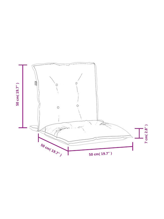 vidaXL Garden Chair Cushion With Backrest Light Gray 6 Pieces 50x100 cm