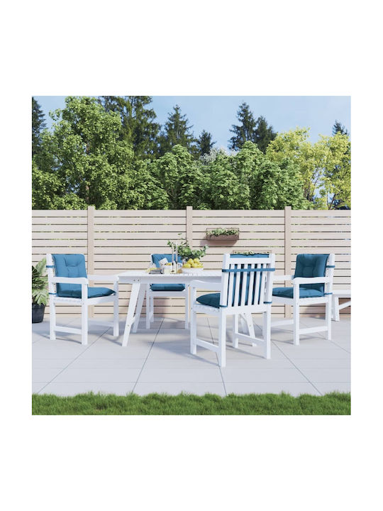 vidaXL Garden Chair Cushion with Backrest Blue 4 Pieces 50x100cm