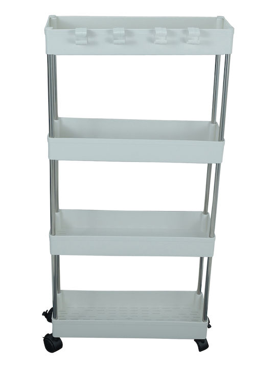 Uncle George Uncle George Kitchen Cart Plastic 4 Tiers White 40x13x87cm