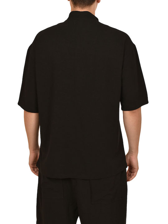 Дълъг Ръкав Overshirt Черен