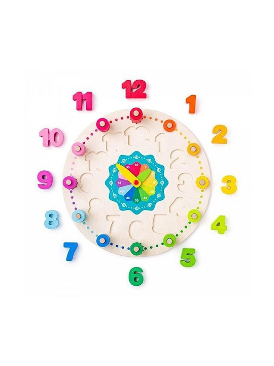 Woodyland Woody Didactic Counting Lessons Wall Clock Wooden Multicolour Diameter 30cm