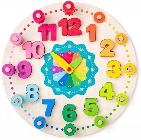 Woodyland Woody Didactic Counting Lessons Wanduhren Hölzernes Mehrfarbig Ø30cm