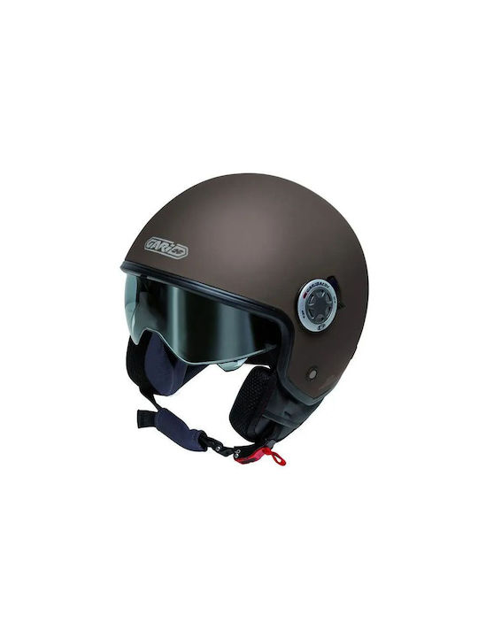 Garibaldi G20 Matt Coffee Κράνος Μηχανής Jet ECE 22.06 με Sunvisor