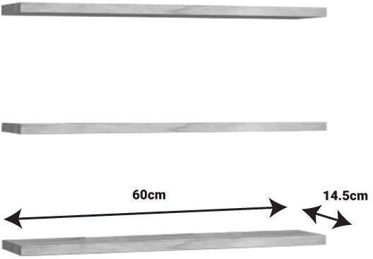 Ράφι Edna Φυσική Απόχρωση 60x14.5x1.8εκ.