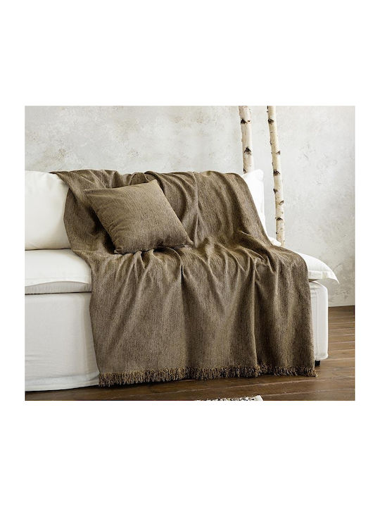 Nima Matis Ριχτάρι Τριθέσιου Καναπέ Δύο 'Οψεων Chenille 180x300εκ. brown