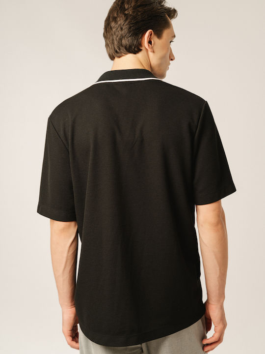 Polo Kurzarmbluse Schwarz