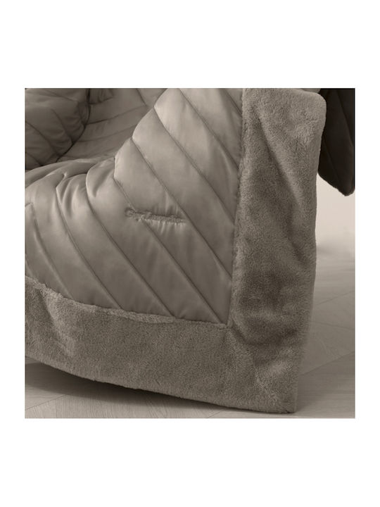 Guy Laroche Utopia Sesselüberwurf Zwei Seiten Pelzartig 120x170cm Taupe