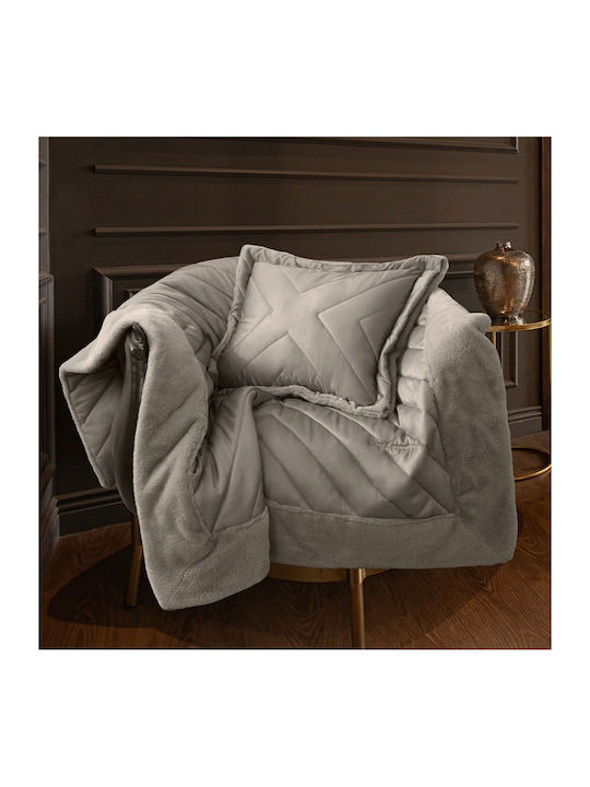 Guy Laroche Utopia Sesselüberwurf Zwei Seiten Pelzartig 120x170cm Taupe