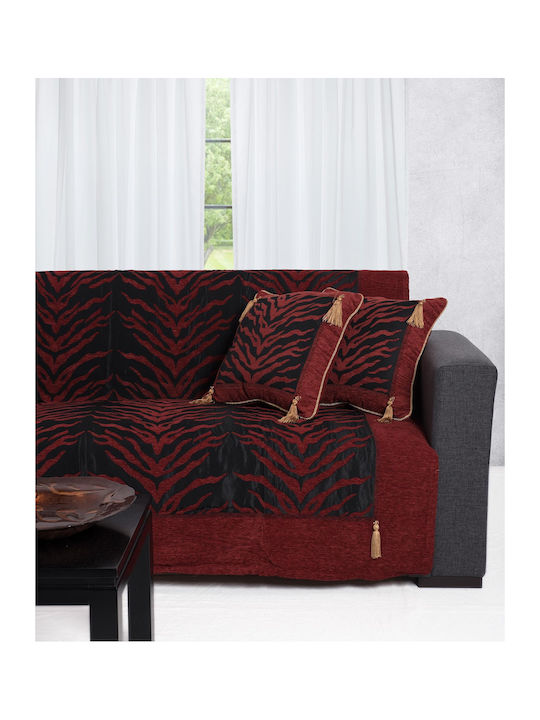 Silk Fashion Throws Set 3 pcs 306 Black Red