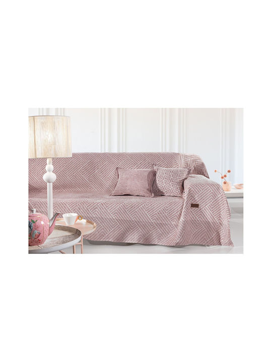 Guy Laroche Sofa Throws 2 Seater Goya 180x250cm Old Pink