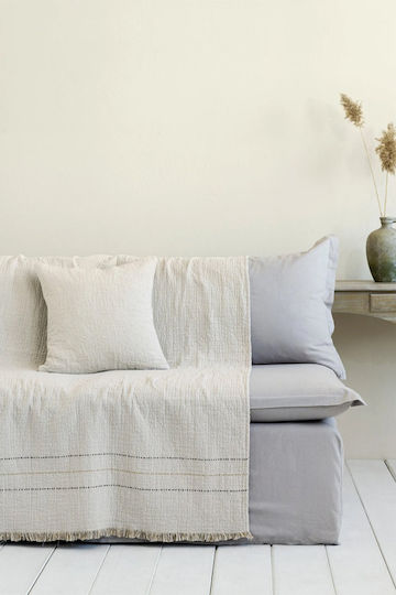 Nima Azura Armchair Throw 2 Sides 180x180cm Ivory