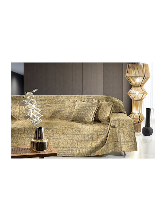 Guy Laroche Monte Cuverturi Pentru Canapea 2 Locuri Chenille 180x250 cm Aurii