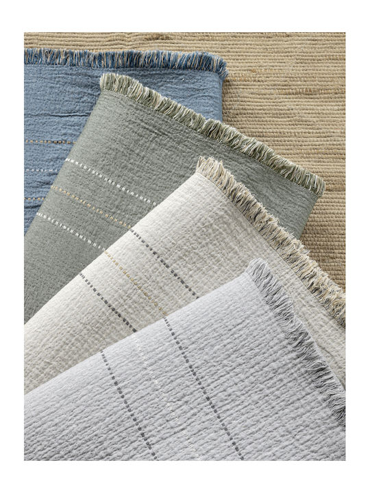 Nima Azura Three-Seater Sofa Throw 2 Sides Crinkled 180x300cm Ivory