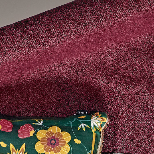 Kentia Dayton Zweisitzer-Sofa Überwurf Chenille 180x250cm Burgundisch